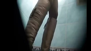 oblivious teen coed hidden cam watched while pissing in the toilet